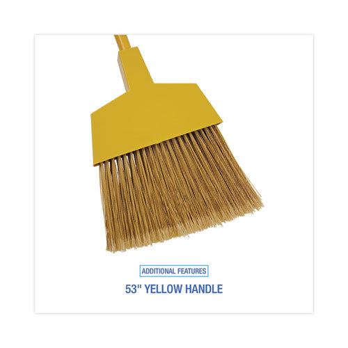 Image of Boardwalk® BWK932M Poly Bristle Angler Broom, 53" Length, Yellow, 12/Carton