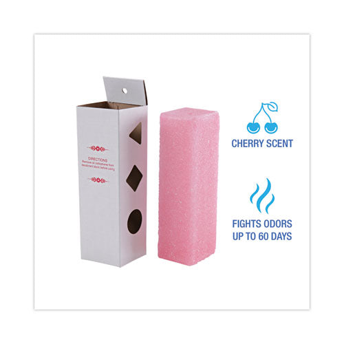 Image of Boardwalk® 24WBHP006I036M202143000 Deodorizing Para Wall Blocks, 24 oz, Pink, Cherry, 6/Box
