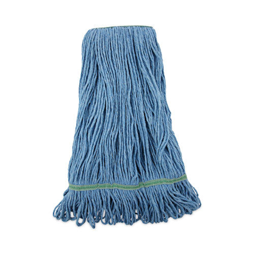Image of Boardwalk® BWK502BLNB Super Loop Wet Mop Head, Cotton/synthetic Fiber, 1" Headband, Medium Size, Blue