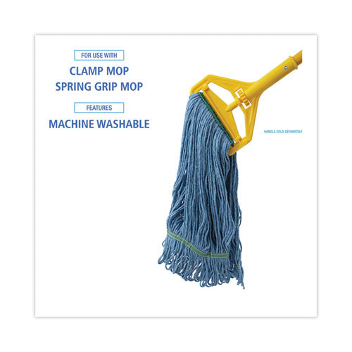 Image of Boardwalk® BWK502BLNBCT Super Loop Wet Mop Head, Cotton/synthetic Fiber, 1" Headband, Medium Size, Blue, 12/carton