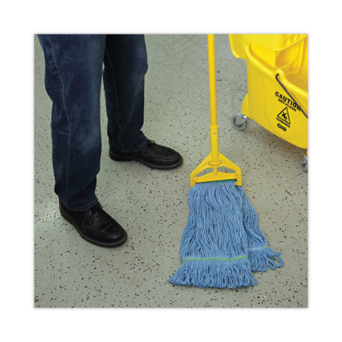 Image of Boardwalk® BWK502BLNBCT Super Loop Wet Mop Head, Cotton/synthetic Fiber, 1" Headband, Medium Size, Blue, 12/carton