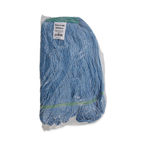 Image of Boardwalk® BWK502BLNBCT Super Loop Wet Mop Head, Cotton/synthetic Fiber, 1" Headband, Medium Size, Blue, 12/carton