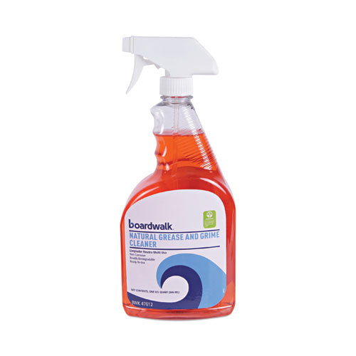 Image of Boardwalk® 951100-12ESSN Natural Grease and Grime Cleaner, Unscented, 32 oz Spray Bottle, 12/Carton