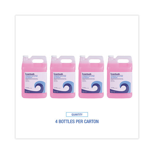 Image of Boardwalk® 209800-41ESSN Industrial Strength Pot and Pan Hand Dishwashing Detergent, Herbal Scent, 1 gal Bottle, 4/Carton