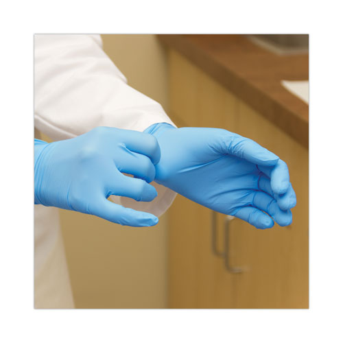 Image of HOSPECO® GL-N106FL ProWorks Exam Grade Disposable Nitrile Gloves, Powder-Free, Large, 5.5 mil Thick, 9.5" Long, Blue, 100/Box, 10 Boxes/Carton