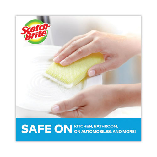Image of Scotch-Brite® 720 Dobie All-Purpose Cleaning Pad, 3.15 x 4.95, 2.24" Thick, Yellow, 24/Carton