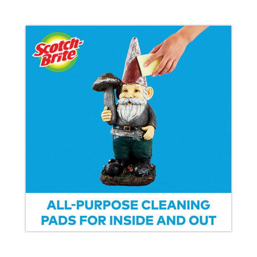 Image of Scotch-Brite® 720 Dobie All-Purpose Cleaning Pad, 3.15 x 4.95, 2.24" Thick, Yellow, 24/Carton