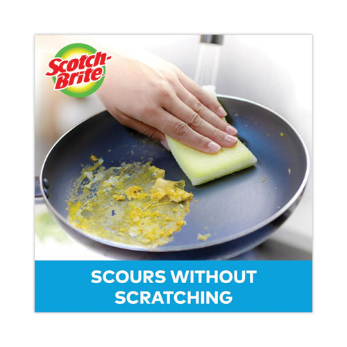 Image of Scotch-Brite® 720 Dobie All-Purpose Cleaning Pad, 3.15 x 4.95, 2.24" Thick, Yellow, 24/Carton