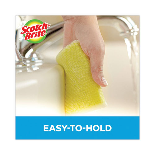 Image of Scotch-Brite® 720 Dobie All-Purpose Cleaning Pad, 3.15 x 4.95, 2.24" Thick, Yellow, 24/Carton