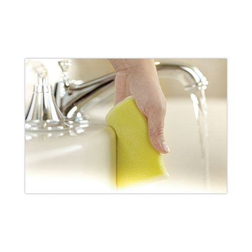 Image of Scotch-Brite® 720 Dobie All-Purpose Cleaning Pad, 3.15 x 4.95, 2.24" Thick, Yellow, 24/Carton