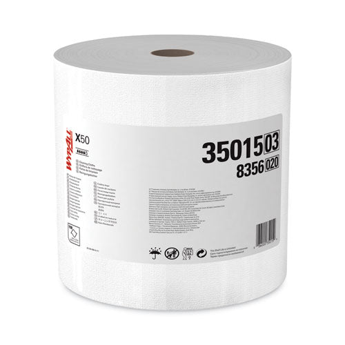 Image of WypAll® 35015 X50 Cloths, Jumbo Roll, 13.4 x 9.8, White, 1,100/Roll