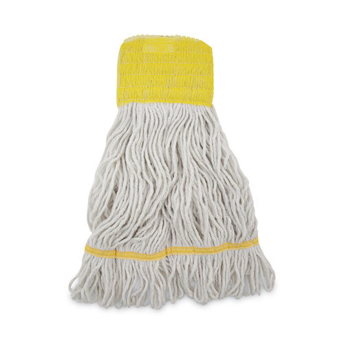 Image of Boardwalk® BWK501WH Super Loop Wet Mop Head, Cotton/synthetic Fiber, 5" Headband, Small Size, White, 12/carton