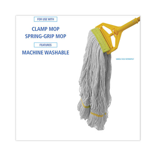 Image of Boardwalk® BWK501WH Super Loop Wet Mop Head, Cotton/synthetic Fiber, 5" Headband, Small Size, White, 12/carton