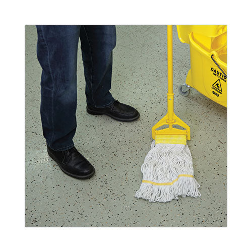 Image of Boardwalk® BWK501WH Super Loop Wet Mop Head, Cotton/synthetic Fiber, 5" Headband, Small Size, White, 12/carton