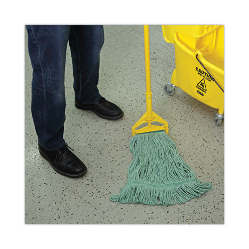 Image of Boardwalk® BWK502GNNB Narrowband Looped-End Mop Head, Premium Standard Head, Cotton/Rayon Fiber, Medium, Green, 12/Carton