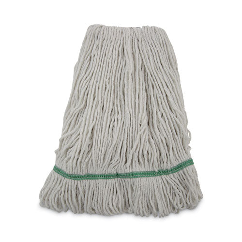 Image of Boardwalk® BWK502WHNB Narrowband Looped-End Mop Head, Premium Standard Head, Cotton/Rayon /Synthetic Fiber, Medium, White