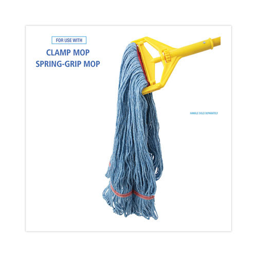 Image of Boardwalk® BWK503BLNB Super Loop Wet Mop Head, Cotton/synthetic Fiber, 1" Headband, Large Size, Blue, 12/carton