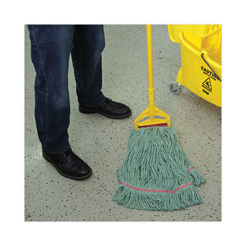Image of Boardwalk® BWK503GNNB Narrowband Looped-End Mop Head, Premium Standard Head, Cotton/Rayon/Synthetic Fiber, Large, Green