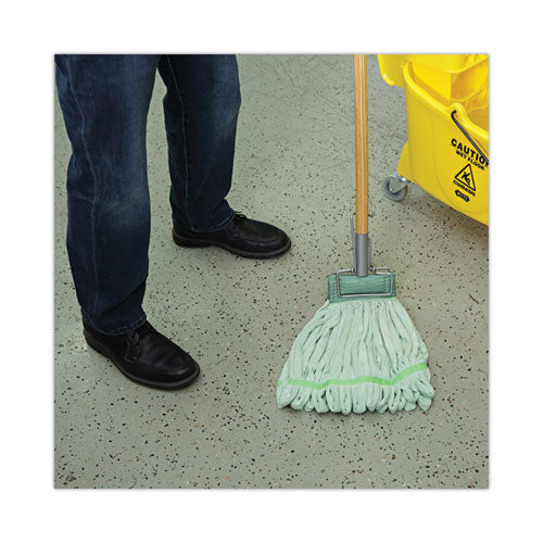 Image of Boardwalk® BWK609 Spring Grip Metal Head Mop Handle for Most Mop Heads, 60", Natural