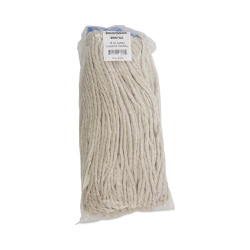 Image of Boardwalk® BWK716CCT Cut-End Lie-Flat Wet Mop Head, Cotton, 16 oz, White, 12/Carton