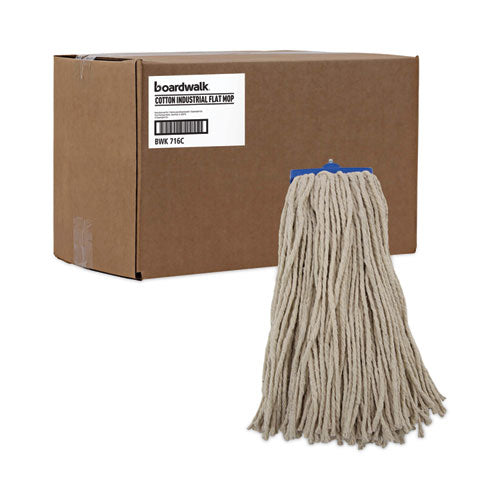 Image of Boardwalk® BWK716CCT Cut-End Lie-Flat Wet Mop Head, Cotton, 16 oz, White, 12/Carton
