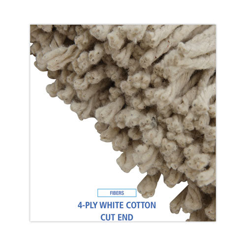Image of Boardwalk® BWK716CEA Cut-End Lie-Flat Wet Mop Head, Cotton, 16 oz, White