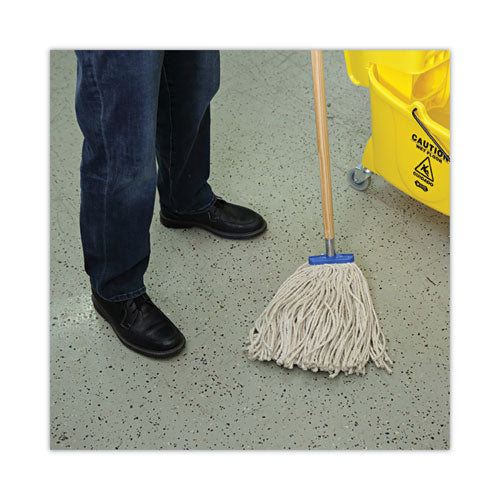 Image of Boardwalk® BWK716CEA Cut-End Lie-Flat Wet Mop Head, Cotton, 16 oz, White