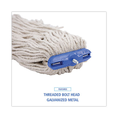 Image of Boardwalk® BWK716CEA Cut-End Lie-Flat Wet Mop Head, Cotton, 16 oz, White