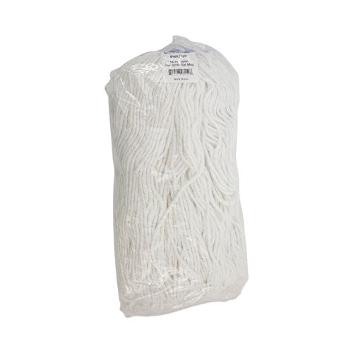 Image of Boardwalk® BWK716RCT Cut-End Lie-Flat Wet Mop Head, Rayon, 16 oz, White, 12/Carton