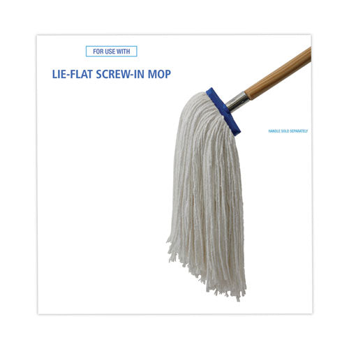 Image of Boardwalk® BWK716REA Cut-End Lie-Flat Wet Mop Head, Rayon, 16 oz, White