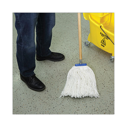 Image of Boardwalk® BWK716REA Cut-End Lie-Flat Wet Mop Head, Rayon, 16 oz, White