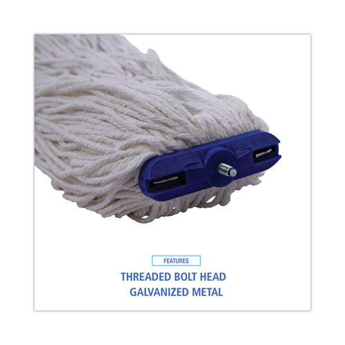Image of Boardwalk® BWK716REA Cut-End Lie-Flat Wet Mop Head, Rayon, 16 oz, White