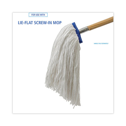 Image of Boardwalk® BWK720R Mop Head, Economical Lie-Flat Head, Rayon Fiber, 20 oz, White, 12/Carton