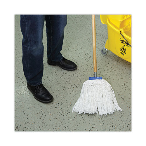 Image of Boardwalk® BWK720R Mop Head, Economical Lie-Flat Head, Rayon Fiber, 20 oz, White, 12/Carton