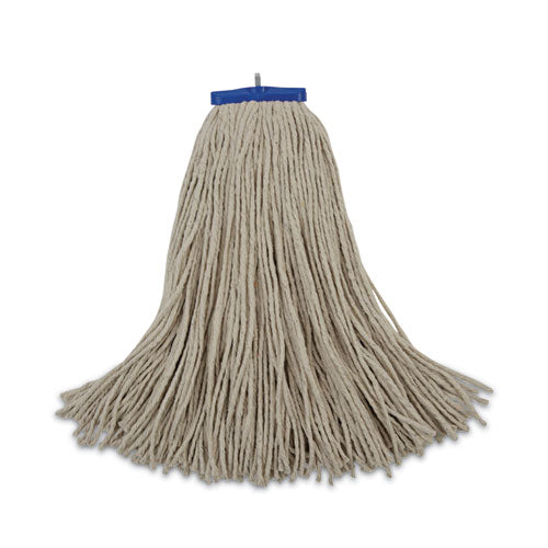 Image of Boardwalk® BWK724CCT Cut-End Lie-Flat Wet Mop Head, Cotton, 24 oz, White, 12/Carton