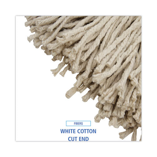 Image of Boardwalk® BWK724CEA Cut-End Lie-Flat Wet Mop Head, Cotton, 24 oz, White