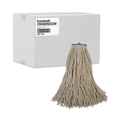 Image of Boardwalk® BWK724CEA Cut-End Lie-Flat Wet Mop Head, Cotton, 24 oz, White