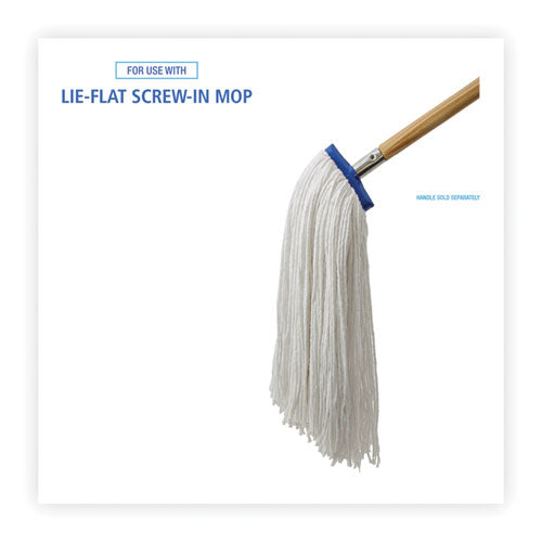Image of Boardwalk® BWK724RCT Cut-End Lie-Flat Wet Mop Head, Rayon, 24 oz, White, 12/Carton