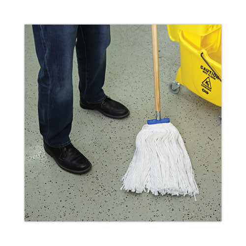 Image of Boardwalk® BWK724RCT Cut-End Lie-Flat Wet Mop Head, Rayon, 24 oz, White, 12/Carton