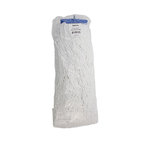 Image of Boardwalk® BWK724RCT Cut-End Lie-Flat Wet Mop Head, Rayon, 24 oz, White, 12/Carton