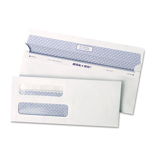 Image of Quality Park QUA67539 Reveal-N-Seal Envelope, #8 5/8, Commercial Flap, Self-Adhesive Closure, 3.63 X 8.63, White, 500/box
