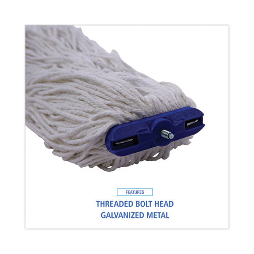 Image of Boardwalk® BWK724REA Cut-End Lie-Flat Wet Mop Head, Rayon, 24 oz, White