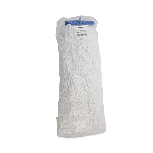 Image of Boardwalk® BWK724REA Cut-End Lie-Flat Wet Mop Head, Rayon, 24 oz, White