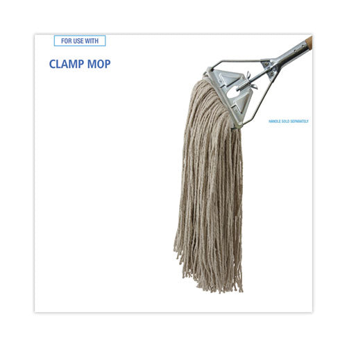 Image of Boardwalk® BWK732C Mop Head, Economical Lie-Flat Head, Cotton Fiber, 32 oz, White, 12/Carton