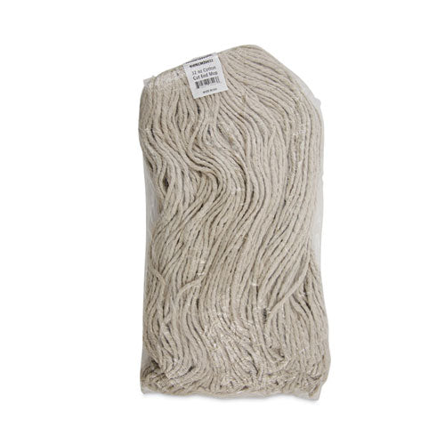 Image of Boardwalk® BWK732C Mop Head, Economical Lie-Flat Head, Cotton Fiber, 32 oz, White, 12/Carton