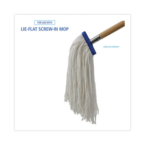 Image of Boardwalk® BWK732R Mop Head, Economical Lie-Flat Head, Rayon Fiber, 32 oz, White, 12/Carton