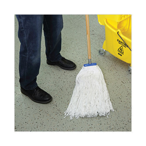 Image of Boardwalk® BWK732R Mop Head, Economical Lie-Flat Head, Rayon Fiber, 32 oz, White, 12/Carton