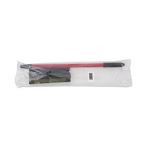 Image of Boardwalk® BWK824 General-Duty Squeegee, 8" Wide Blade, Black/Red, 21" Handle