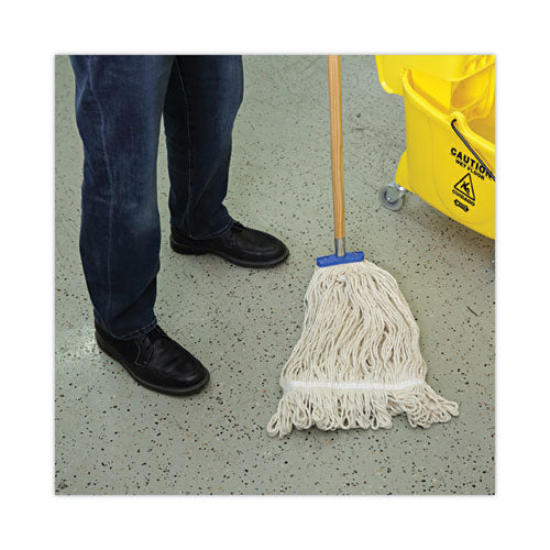 Image of Boardwalk® BWK824C Mop Head, Lie-Flat Head, Cotton Fiber, 24 oz, White, 12/Carton