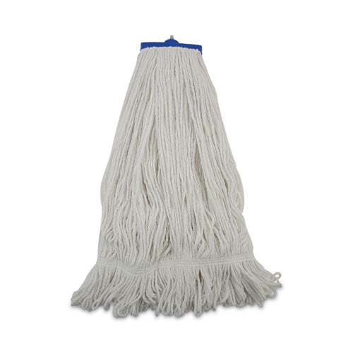 Image of Boardwalk® BWK824R Mop Head, Lie-Flat Head, Rayon Fiber, 24 oz, White, 12/Carton